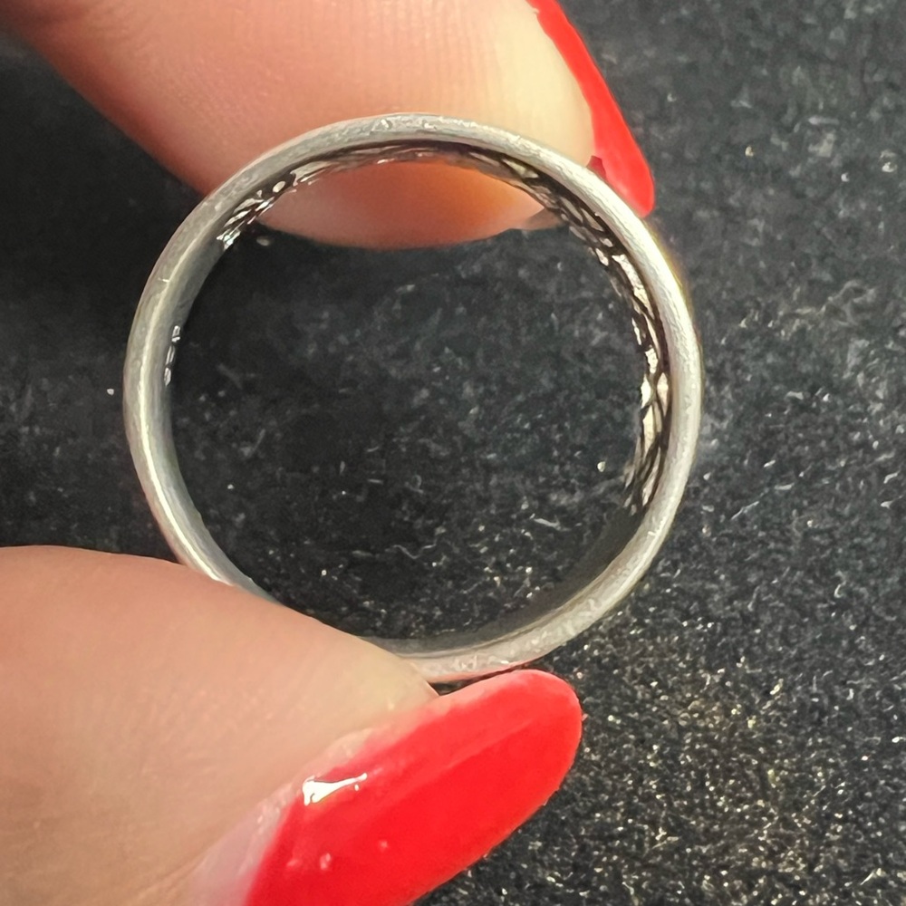 925 STERLING SILVER Floral Cutout Wide Band Ring - - Picture 4 of 6